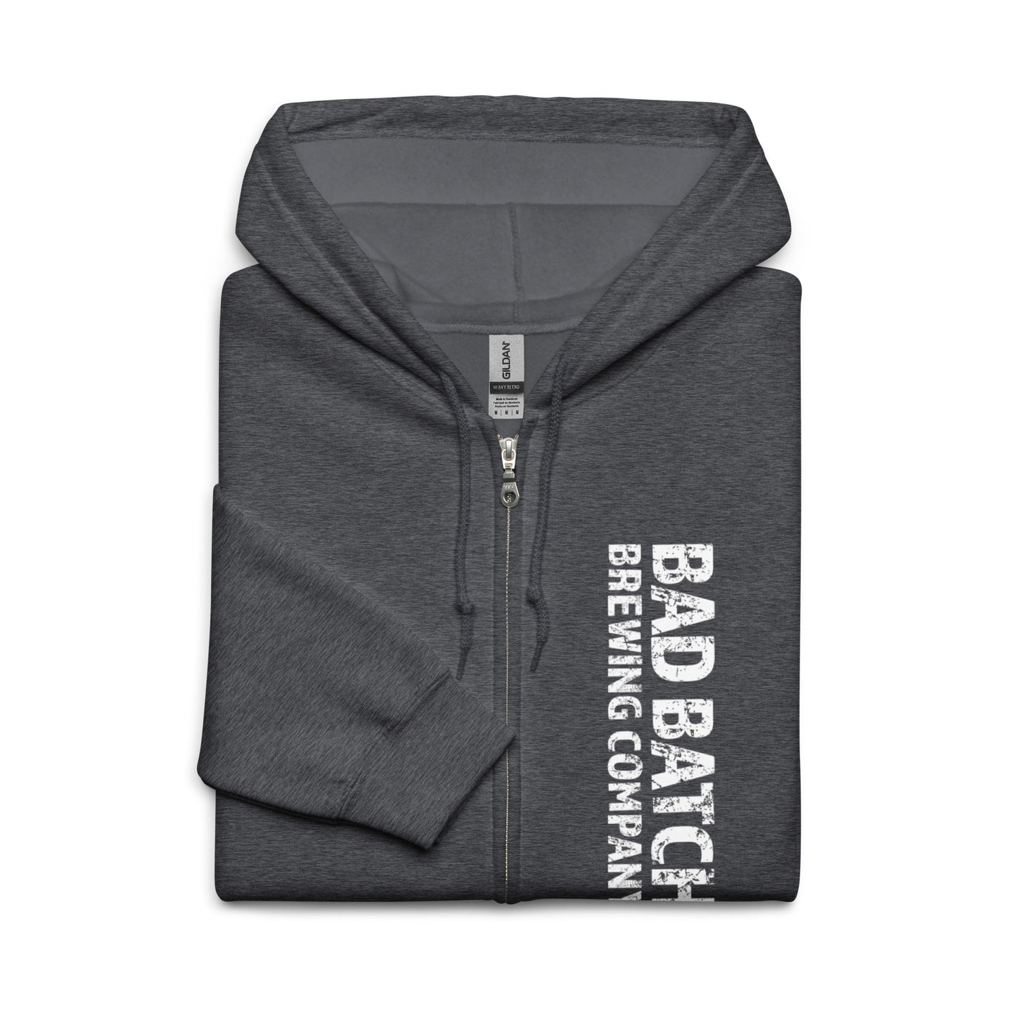 Bad Batch Brewing Zip Up Fleece Hoodie - Heather Gray