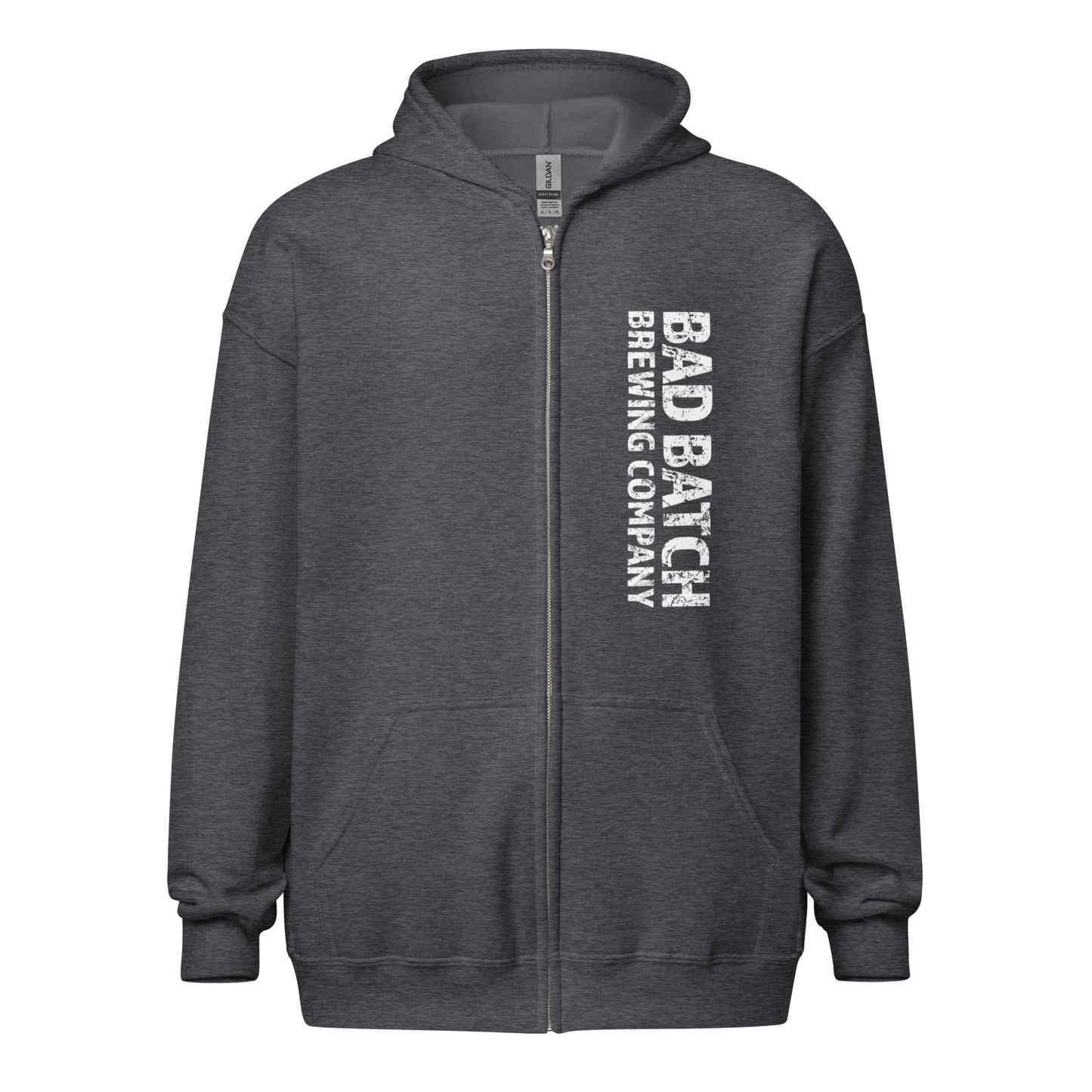 Bad Batch Brewing Zip Up Fleece Hoodie - Heather Gray